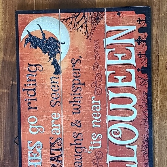 🐈⬛️Host Pick🐈⬛️ Pier 1 Imports Halloween Wall Sign Witches and Cats - Picture 3 of 12